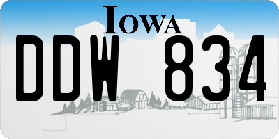 IA license plate DDW834