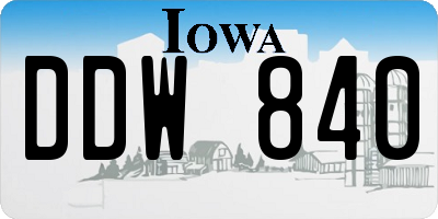 IA license plate DDW840