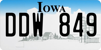 IA license plate DDW849