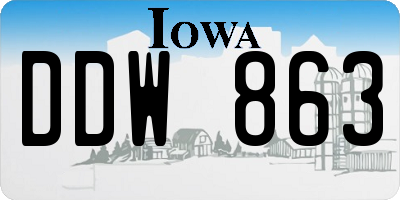 IA license plate DDW863