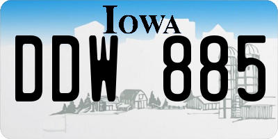 IA license plate DDW885