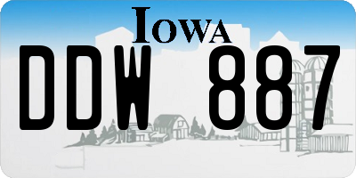IA license plate DDW887
