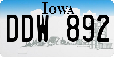 IA license plate DDW892