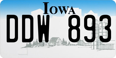 IA license plate DDW893