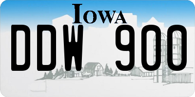 IA license plate DDW900