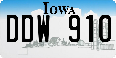 IA license plate DDW910