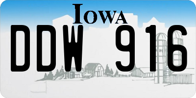 IA license plate DDW916