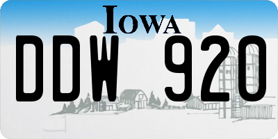IA license plate DDW920