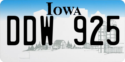 IA license plate DDW925