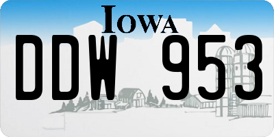 IA license plate DDW953