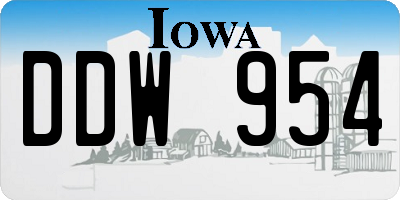 IA license plate DDW954