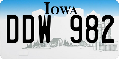 IA license plate DDW982