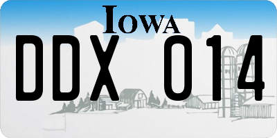 IA license plate DDX014