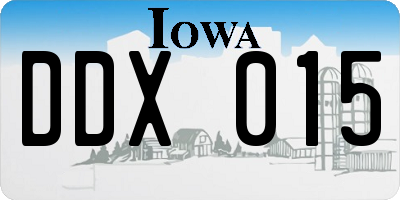 IA license plate DDX015