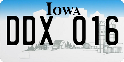 IA license plate DDX016
