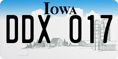 IA license plate DDX017