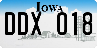 IA license plate DDX018