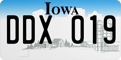 IA license plate DDX019
