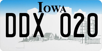 IA license plate DDX020