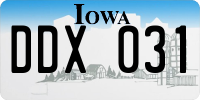 IA license plate DDX031
