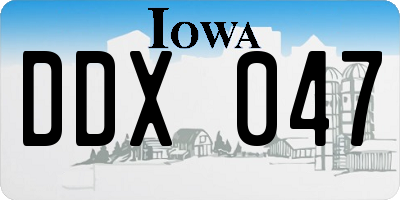 IA license plate DDX047