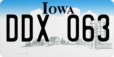 IA license plate DDX063
