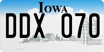 IA license plate DDX070