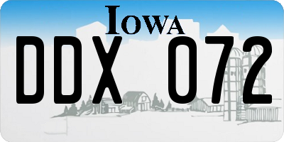 IA license plate DDX072