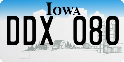 IA license plate DDX080