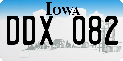 IA license plate DDX082