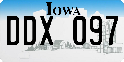IA license plate DDX097