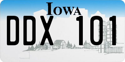 IA license plate DDX101