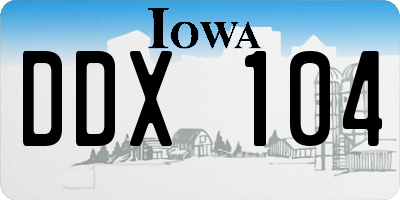 IA license plate DDX104