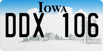 IA license plate DDX106
