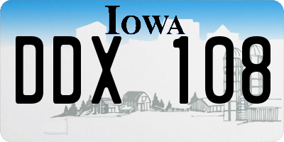IA license plate DDX108