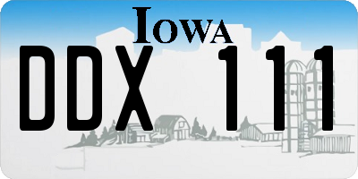 IA license plate DDX111