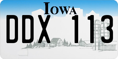 IA license plate DDX113