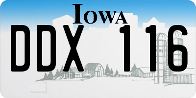 IA license plate DDX116
