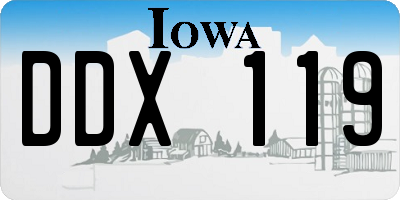 IA license plate DDX119