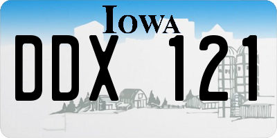 IA license plate DDX121