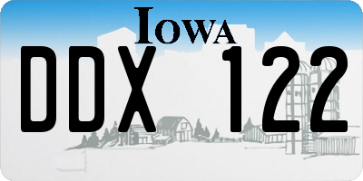 IA license plate DDX122