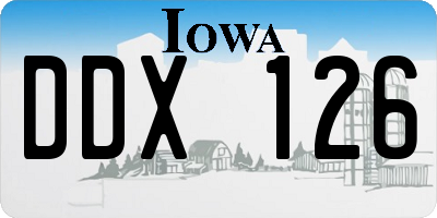 IA license plate DDX126