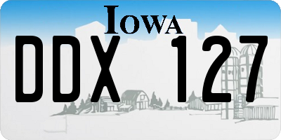 IA license plate DDX127