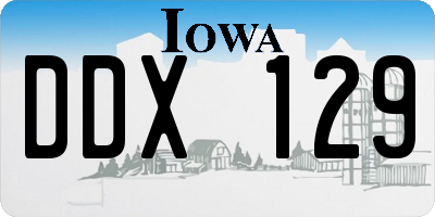 IA license plate DDX129