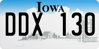 IA license plate DDX130