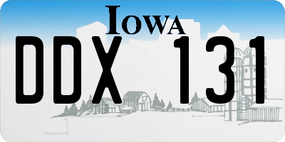 IA license plate DDX131