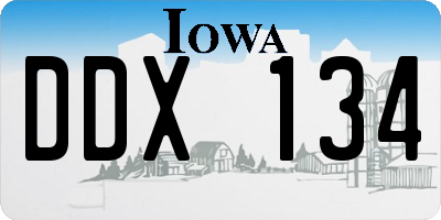 IA license plate DDX134
