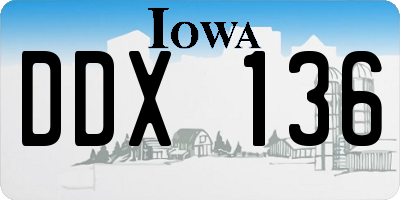 IA license plate DDX136