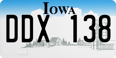 IA license plate DDX138