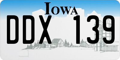 IA license plate DDX139